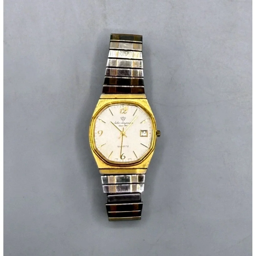 Jules Jurgensen 4530 Quartz Watch Gold Tone 2 Tone Expansion Band Date White